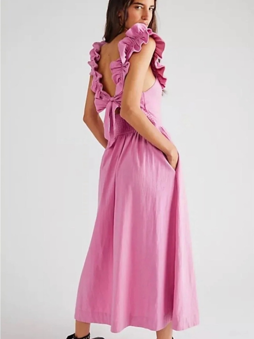 Free People Ruffle It Up Midi Dress Size Small - Picture 2 of 16